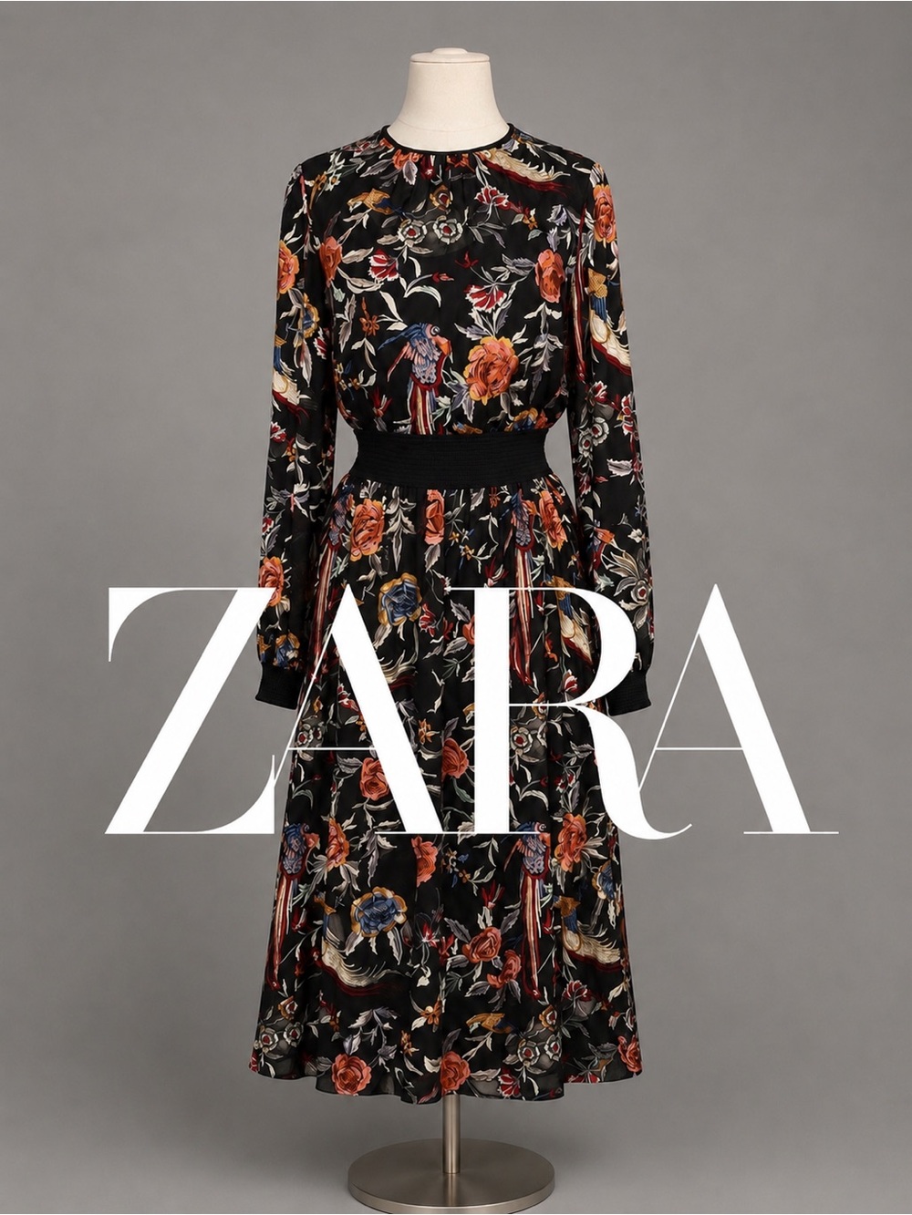 ZARA Woman Embroidered Floral Midi Dress NWT Size Small | Boho Chic Party Dress